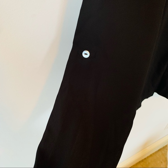 Zac & Rachel Black Button Down Silky Blouse - Picture 5 of 9